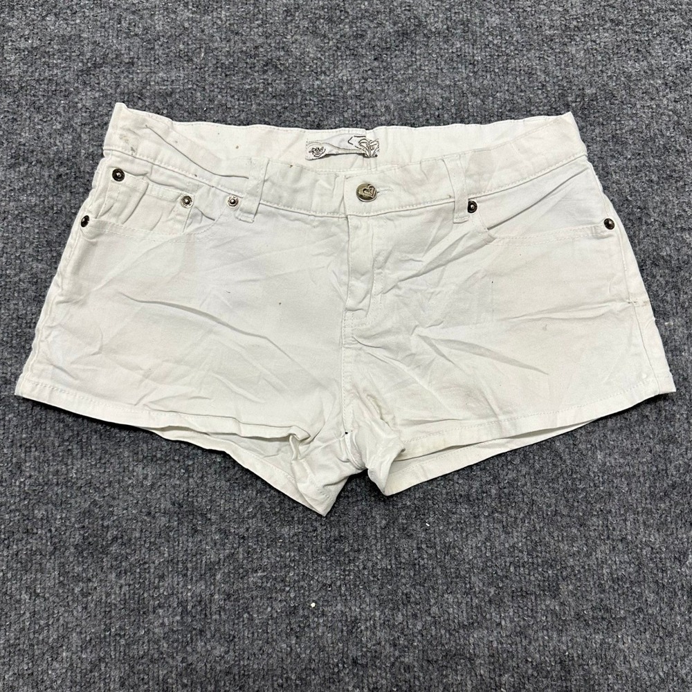Roxy Shorts Womens Size 7 White Denim Low Rise Casual Summer Beach Stretch 43147